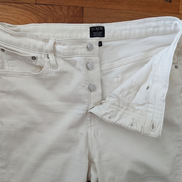 J.Crew White High Rise Vintage Straight Jeans - Picture 2 of 8